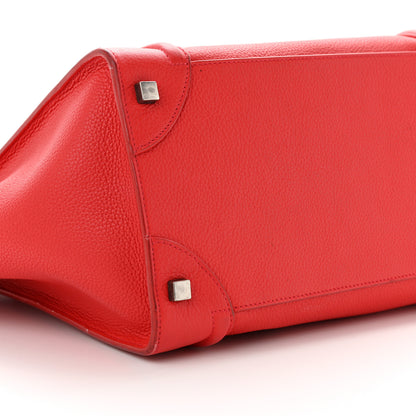 Celine Drummed Calfskin Mini Luggage Coquelicot 8 of 15
