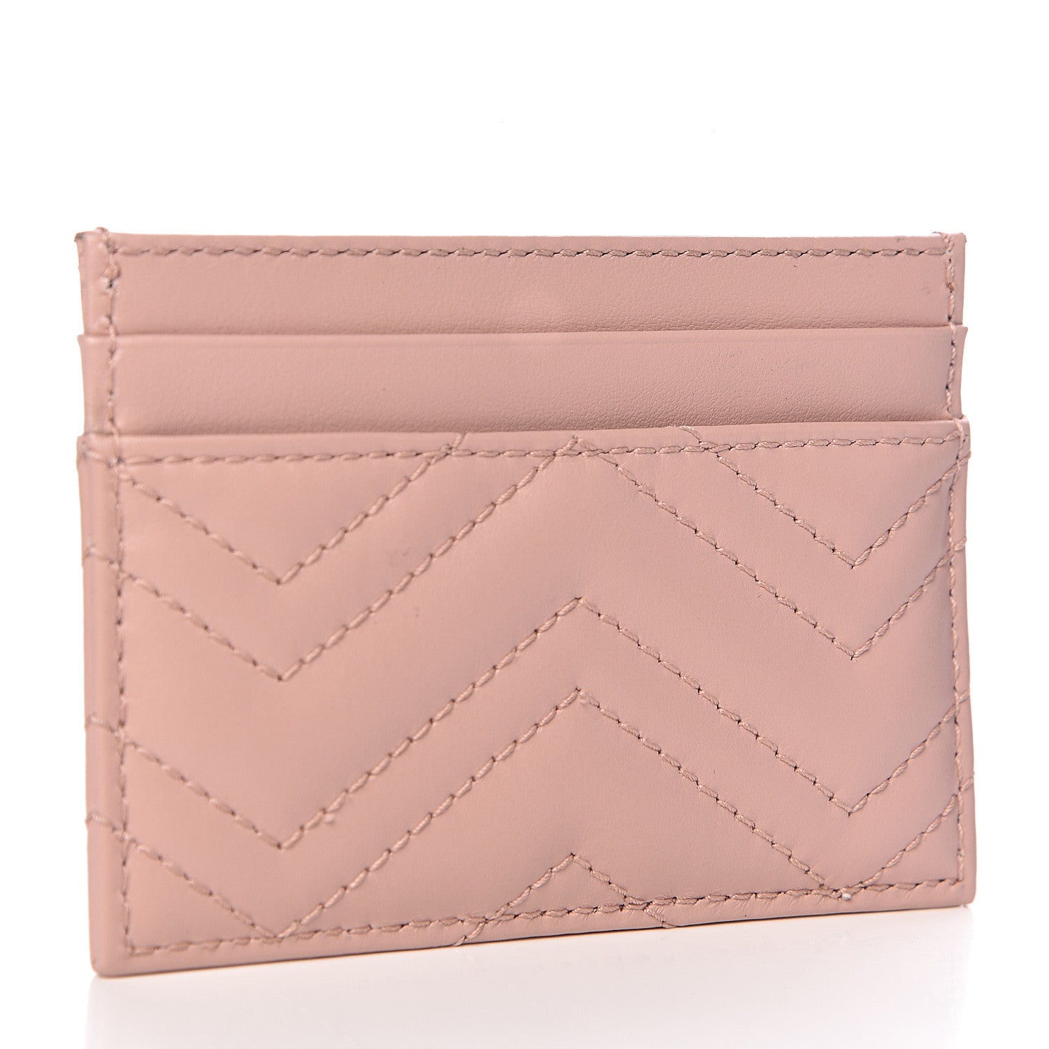 Gucci Calfskin Matelasse GG Marmont Card Holder Perfect Pink 3 of 6