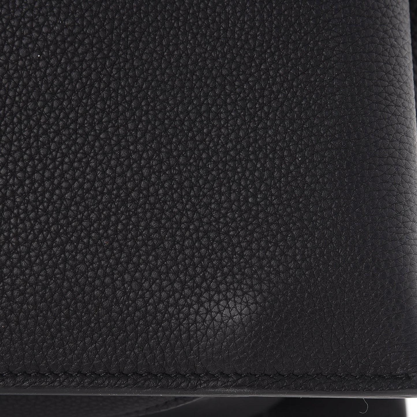Baby Grained Calfskin Medium Tri-Fold Bag Black