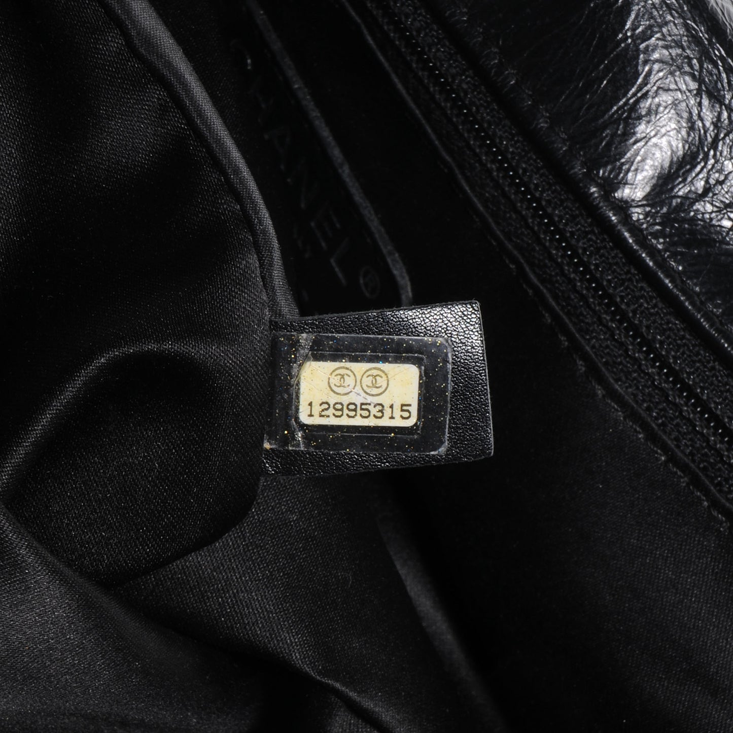 Glazed Calfskin Twisted Maxi Flap Black