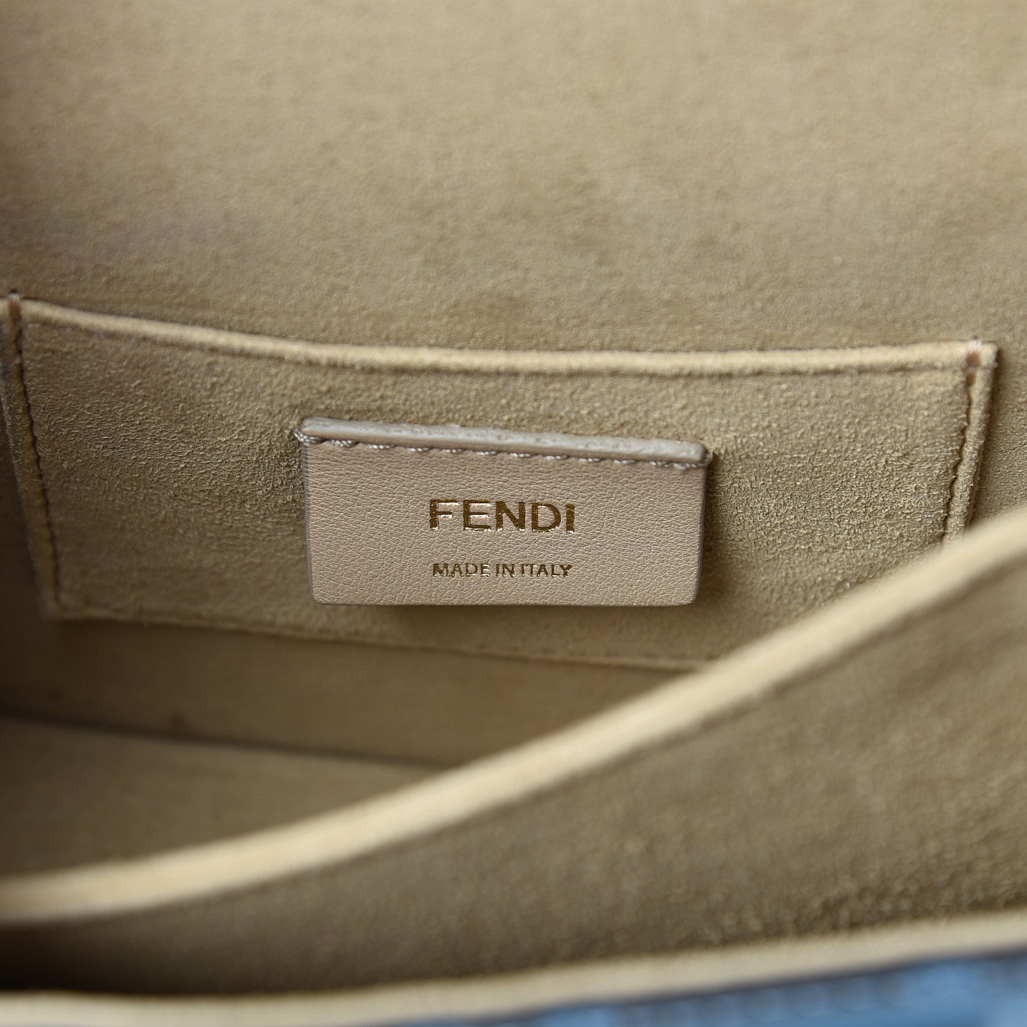 Fendi Vitello Liberty Bi-Color FF 1974 Embossed Small Kan U Shoulder Bag Balena Black 5 of 9