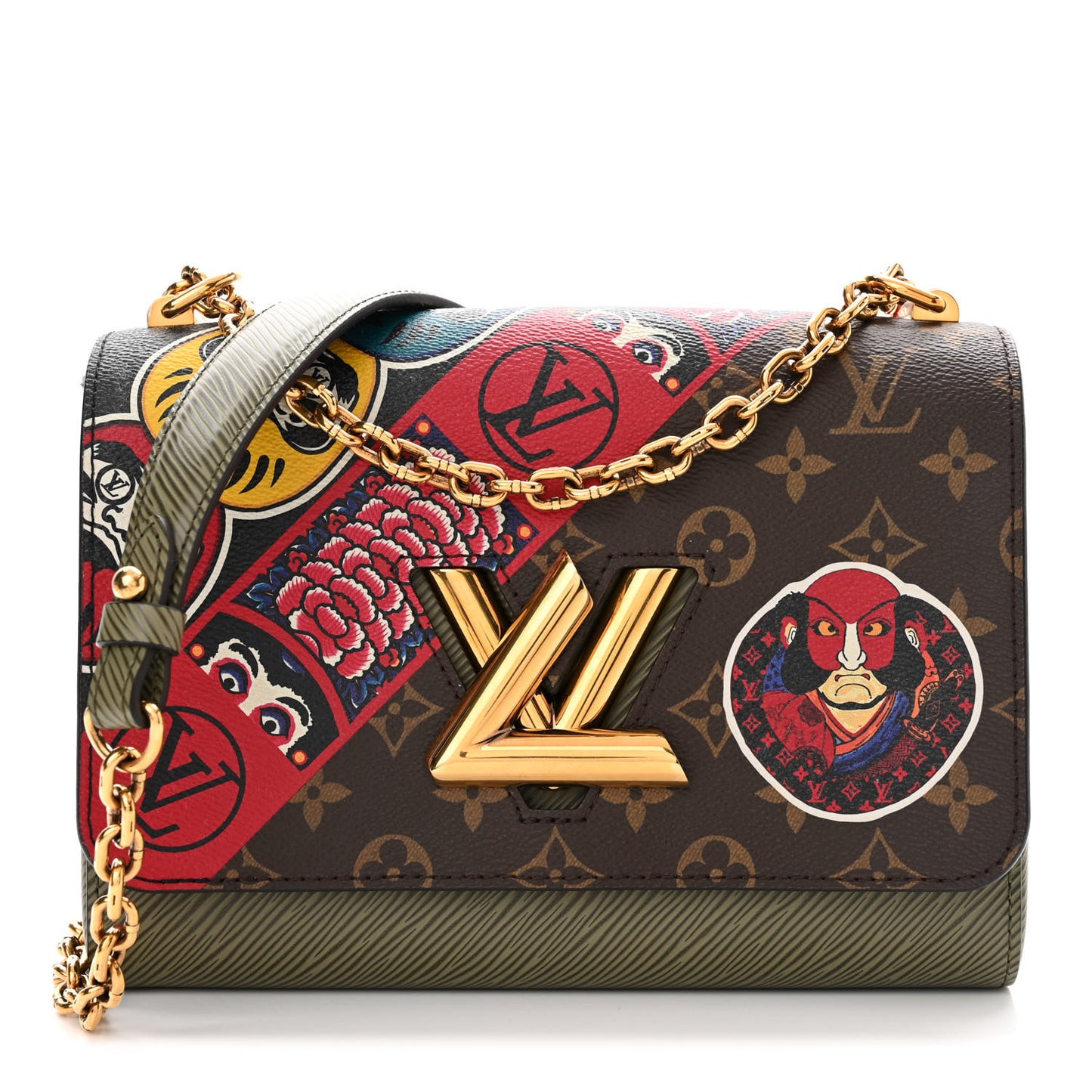Epi Monogram Kabuki Twist Shoulder Bag MM Green