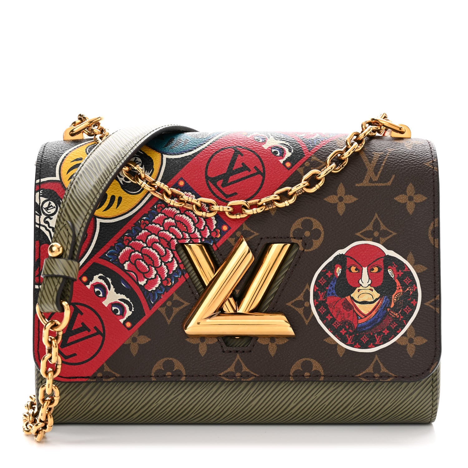 Louis Vuitton Epi Monogram Kabuki Twist Shoulder Bag MM Green 1 of 12