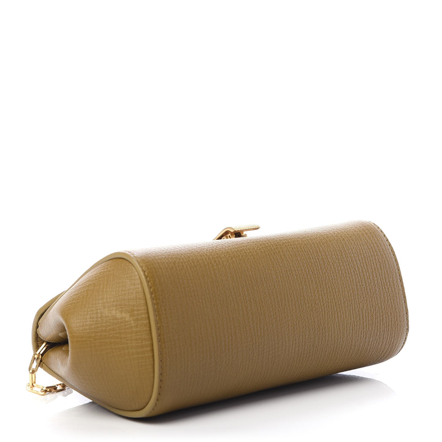 Textured Calfskin The Mini Angle Shoulder Bag Moutarde