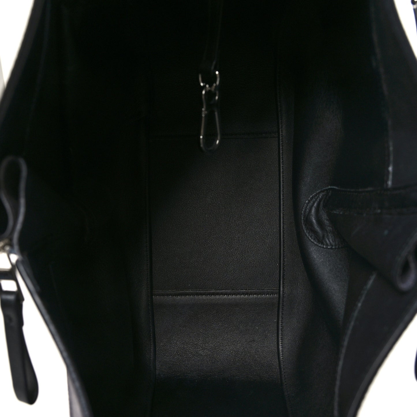 Calfskin Suede Medium Hammock Shoulder Bag Grey Black
