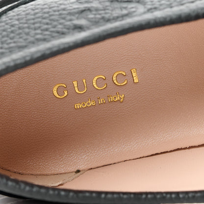 Gucci Piuma Calfskin Embossed Womens Platform Lug Sole Loafers 36.5 Black 7 of 11