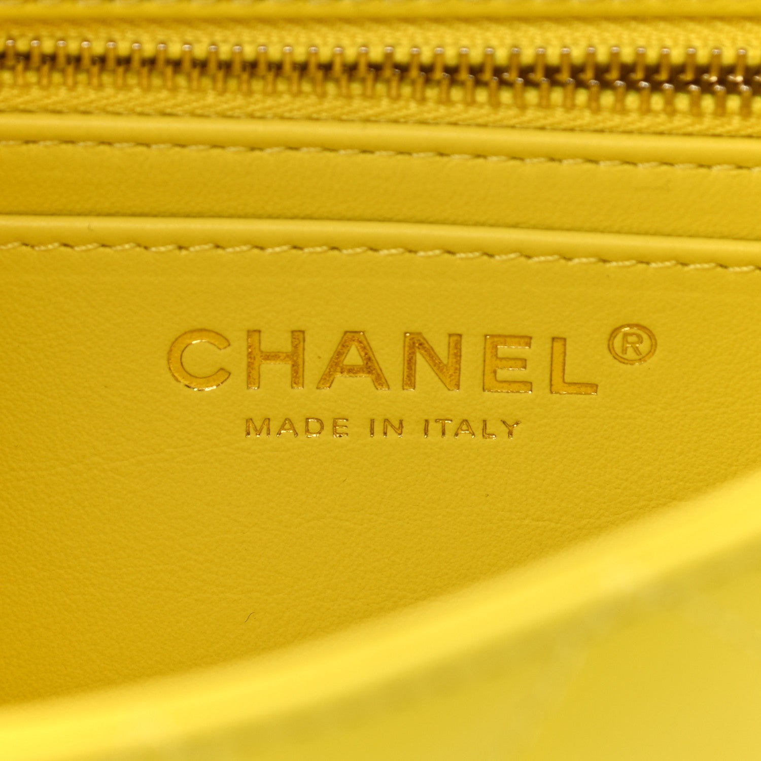Chanel Lambskin Quilted Mini Rectangular Pearl Crush Flap Yellow 5 of 9