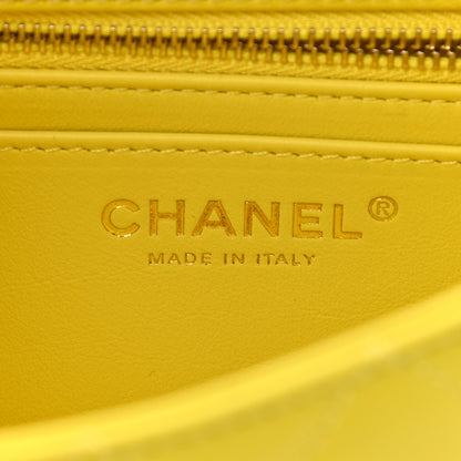 Chanel Lambskin Quilted Mini Rectangular Pearl Crush Flap Yellow 5 of 9