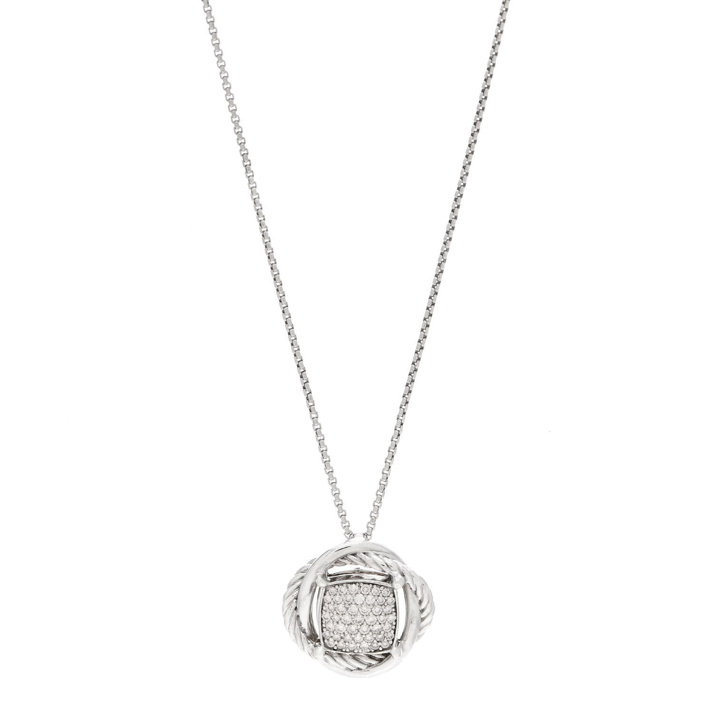 Sterling Silver Diamond 20mm Infinity Pendant Necklace