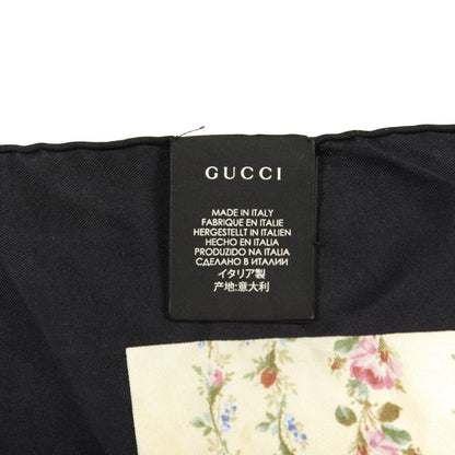 Gucci Silk Twill Gucci Rose Series Square Scarf Ivory Black 3 of 4