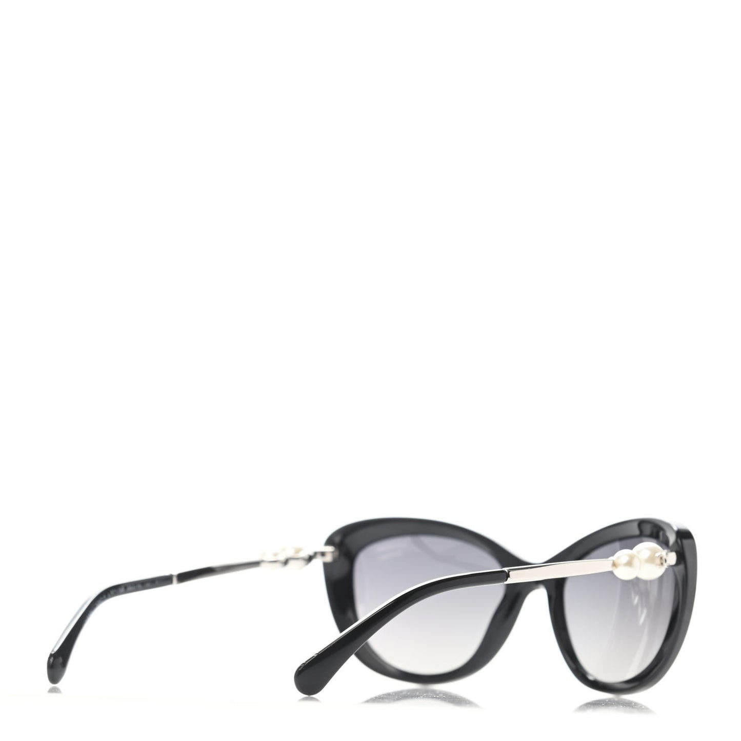 Polarized Cat Eye Pearl Sunglasses 5340-H Black