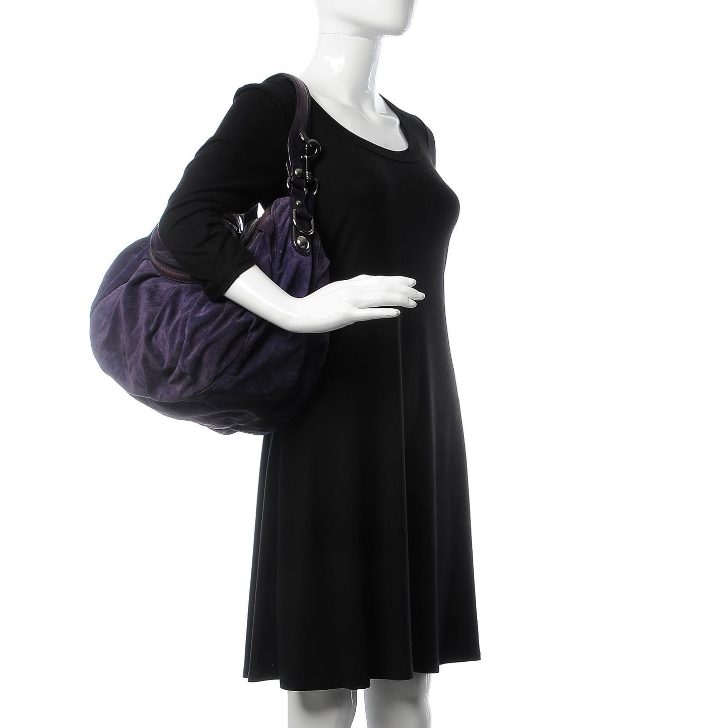 Suede Icon Bit Shoulder Bag Purple