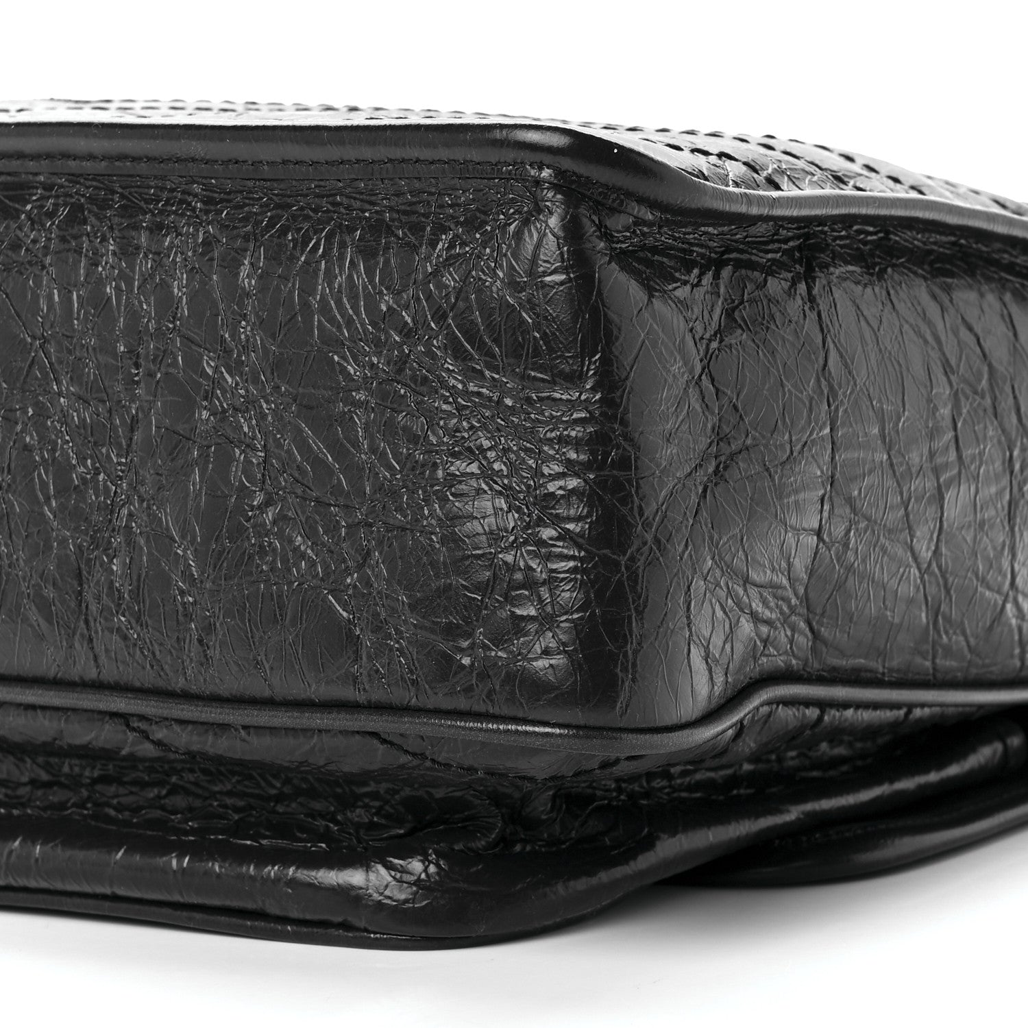 Saint Laurent Crinkled Calfskin Matelasse Monogram Large Niki Chain Satchel Deep Marine 11 of 11