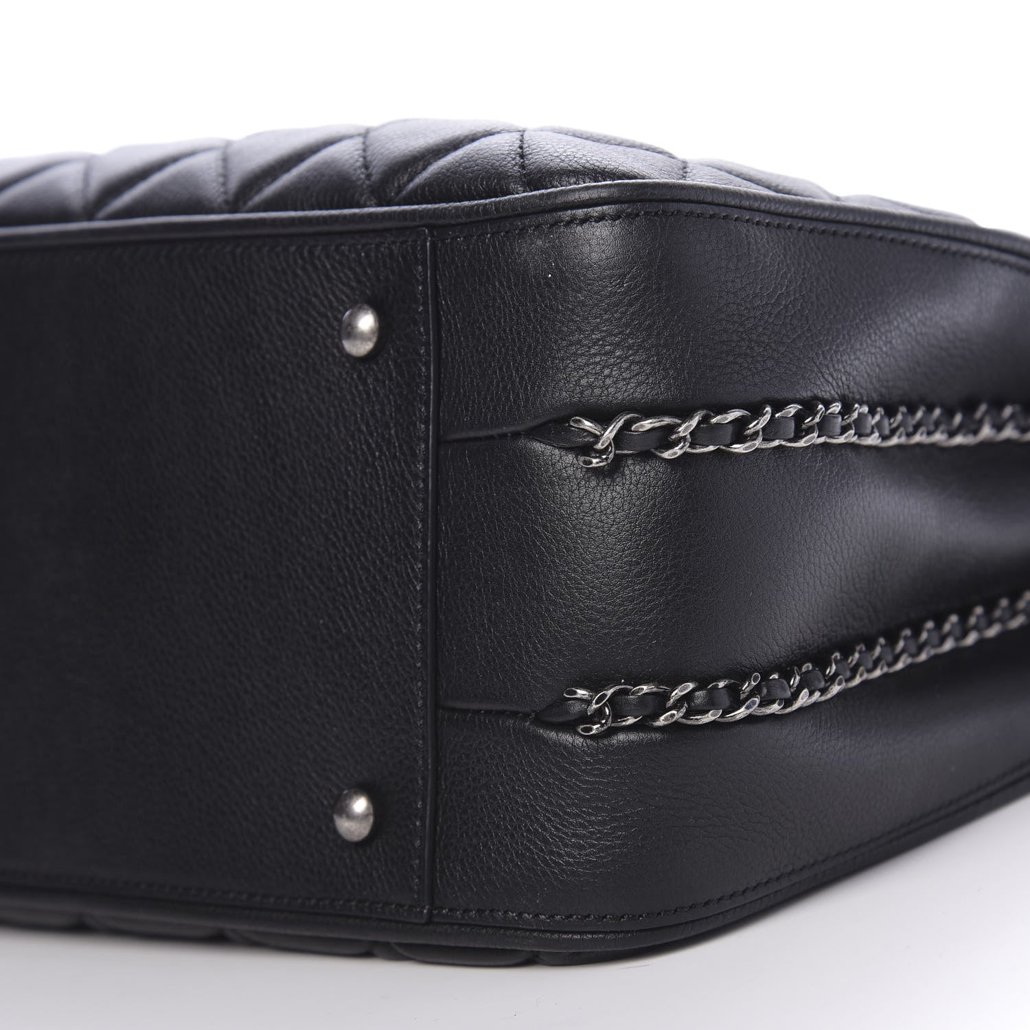Chanel Calfskin Quilted Frame In Chain Tote Black 9 of 11