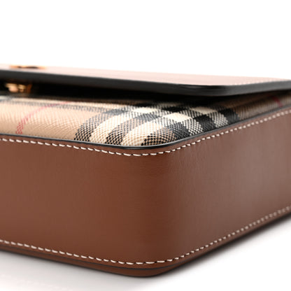 Burberry Calfskin Vintage Check New Hampshire Bag Archive Beige Tan 10 of 11