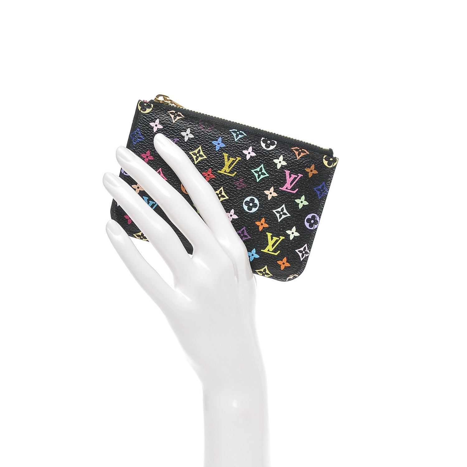 Louis Vuitton Monogram Multicolor Key Pouch Black Grenade 2 of 6