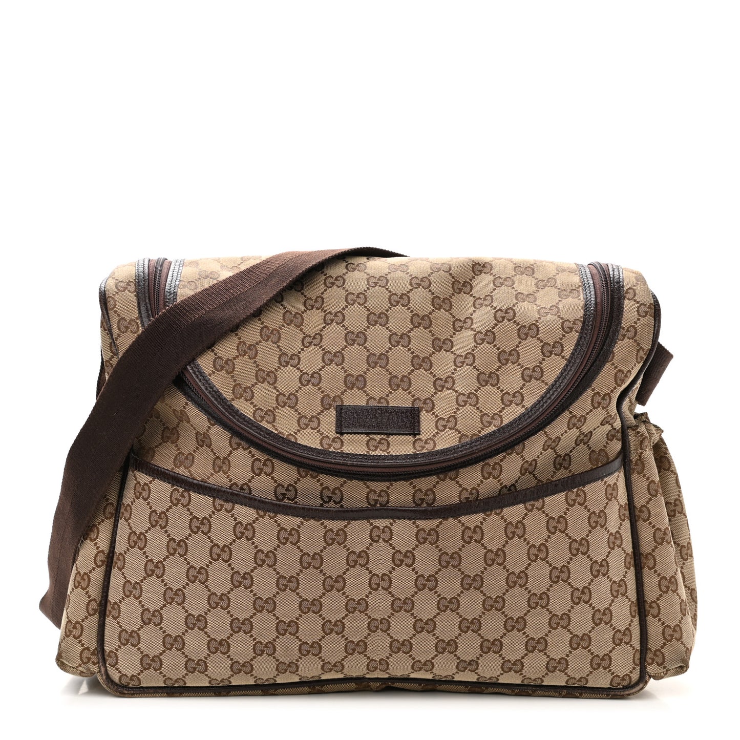 Monogram Natural Pigskin Large Diaper Bag Beige Ebony Cocoa Dark Chocolate