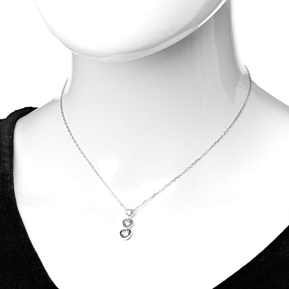 Cartier 18K White Gold Diamond Legers 3 Heart Motif Necklace 2 of 5