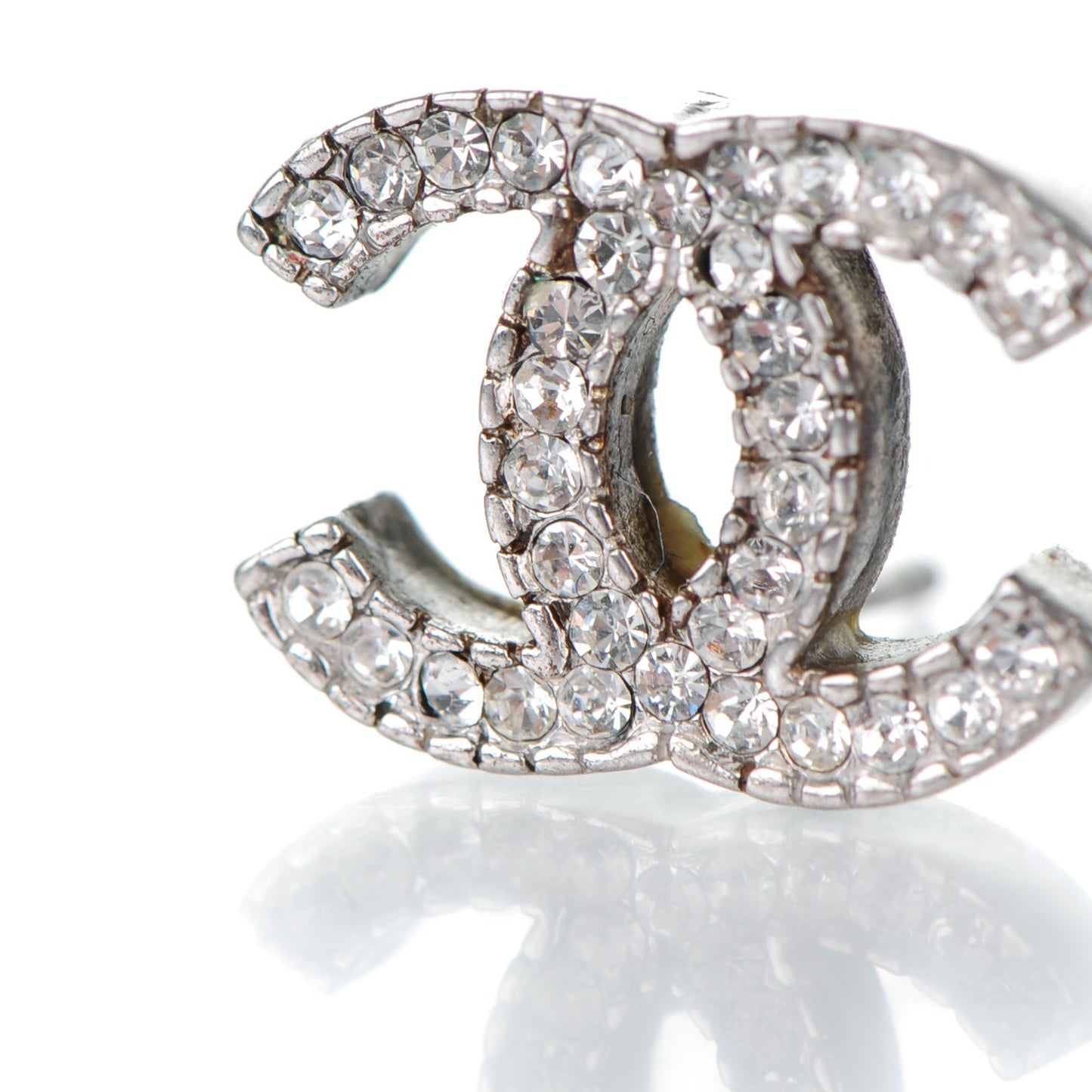 Crystal CC Earrings Silver
