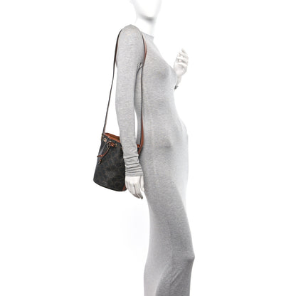 Celine Triomphe Canvas Calfskin Small Drawstring Bucket Bag Tan 2 of 11