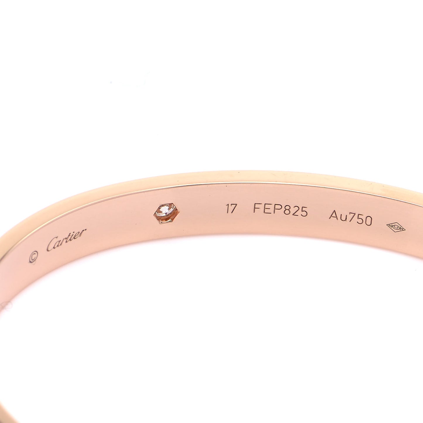 18K Pink Gold 4 Diamond LOVE Bracelet 17