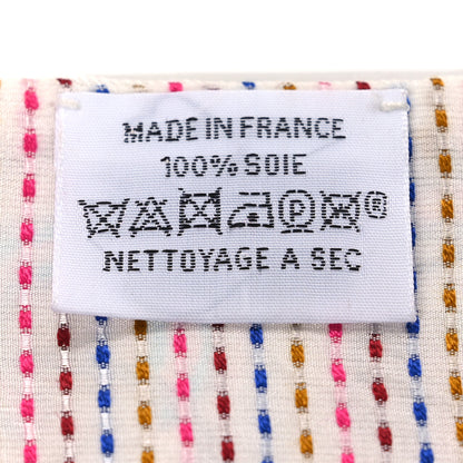 Hermes Silk Chevaloscope Neon Twilly White Bleu Rouge 4 of 7