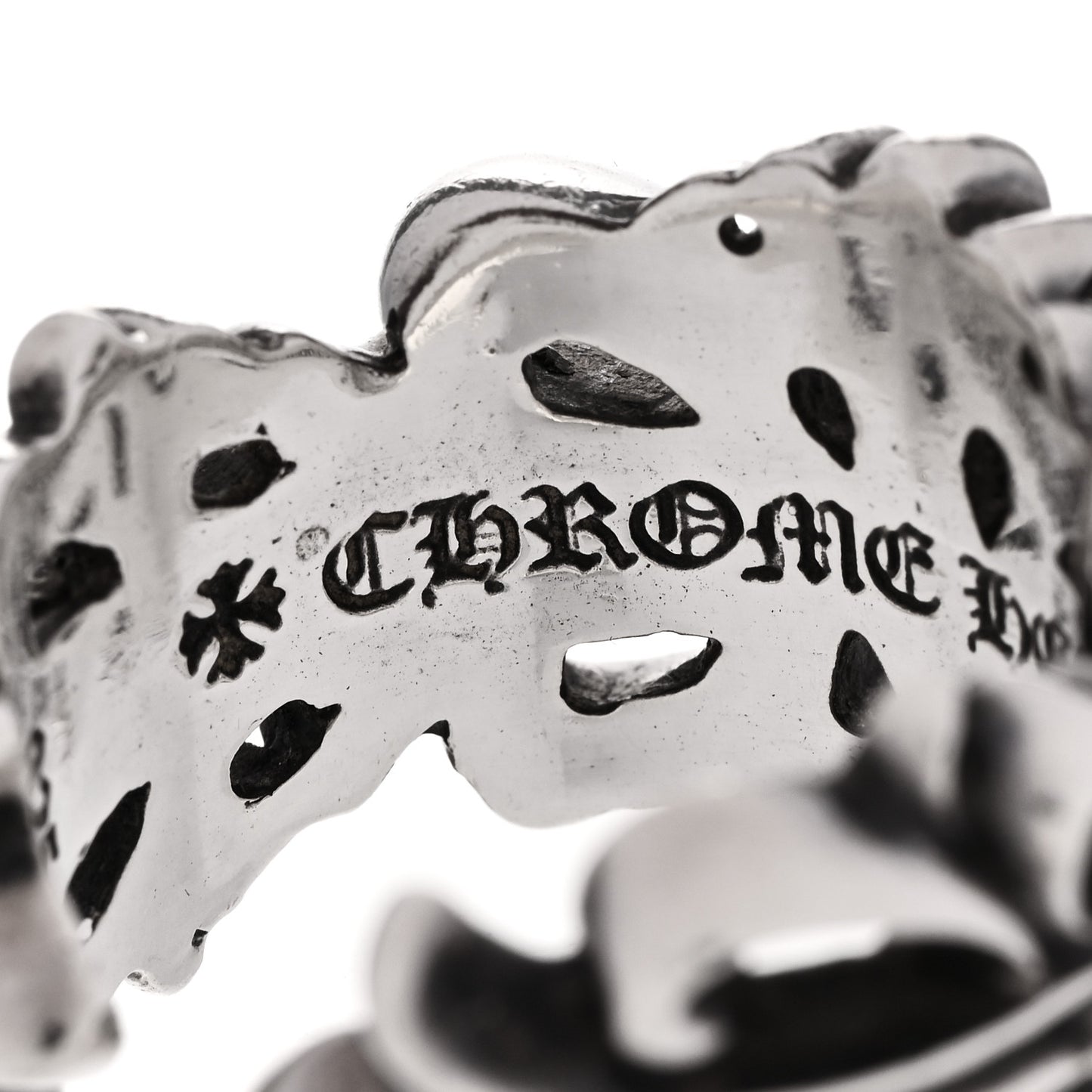 Sterling Silver Double Floral Cross Ring 61 9.5