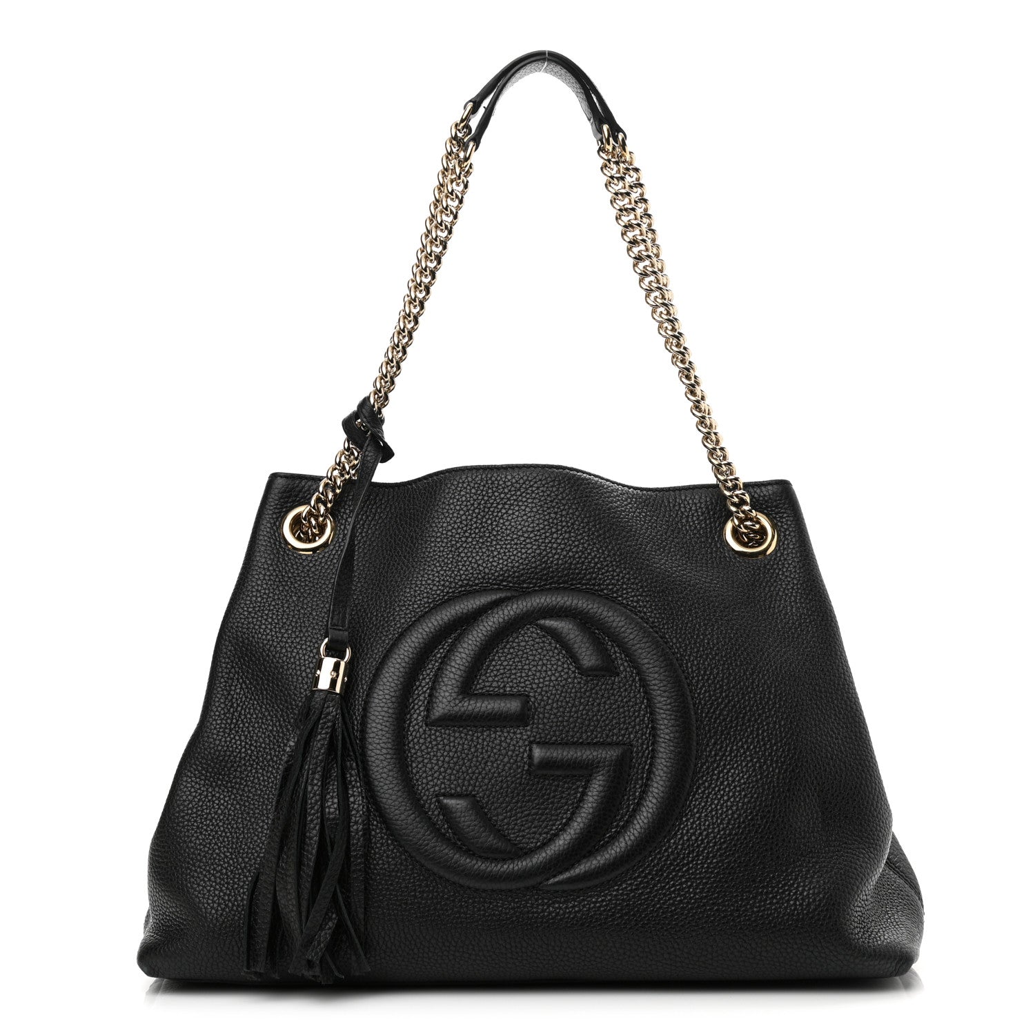 Gucci Pebbled Calfskin Medium Soho Chain Shoulder Bag Black 1 of 13