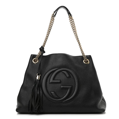 Gucci Pebbled Calfskin Medium Soho Chain Shoulder Bag Black 1 of 13