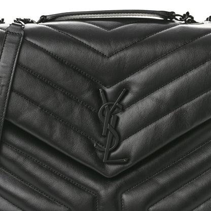 Saint Laurent Calfskin Y Quilted Monogram Monochrome Medium Loulou Chain Satchel Black 9 of 11