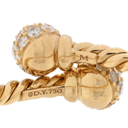 David Yurman 18K Yellow Gold Diamond Solari Bypass Ring 53 6.5 4 of 4
