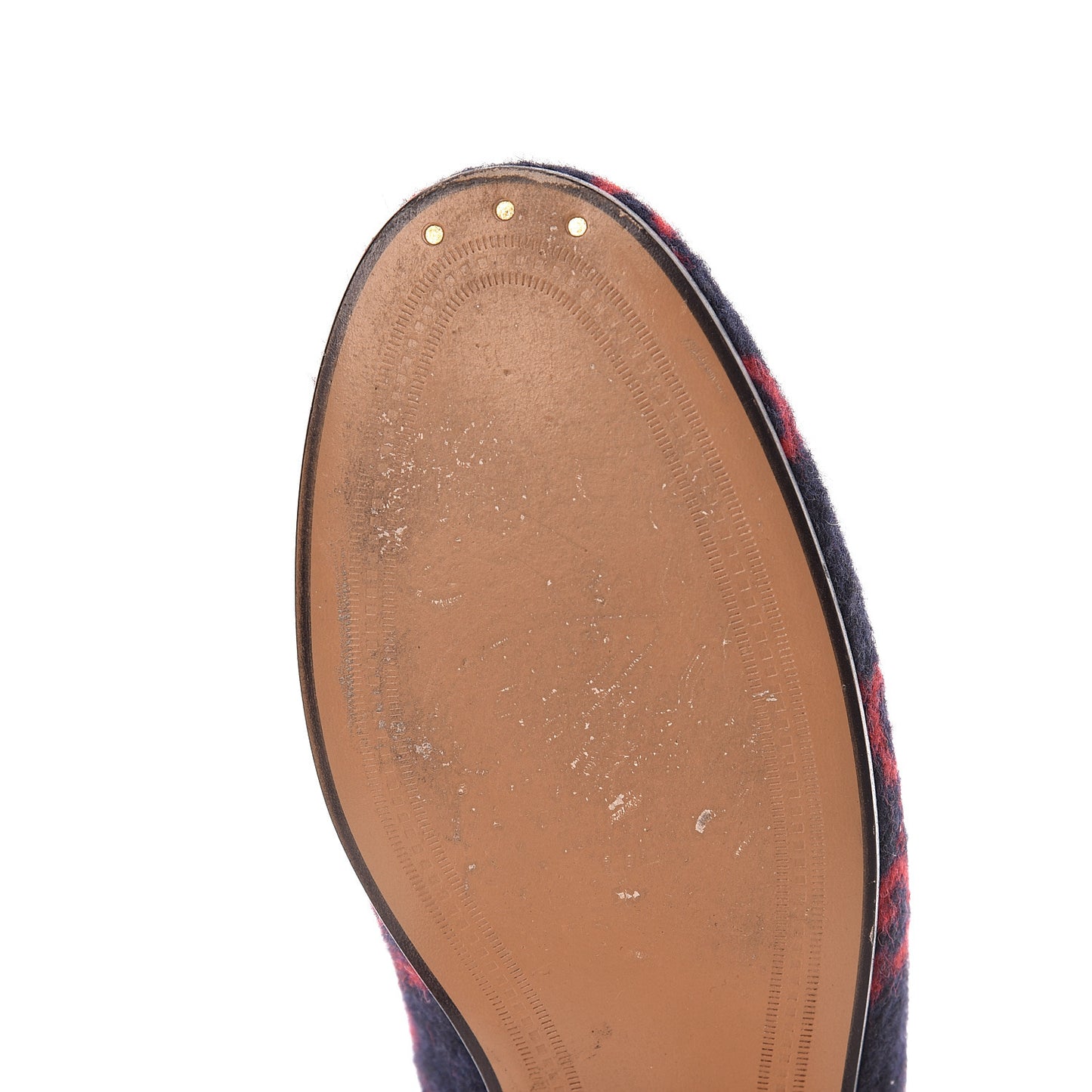 Covered Wool GG Monogram Horsebit Womens Jordaan Loafers 37.5 Blue Red