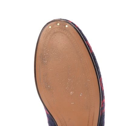Gucci Covered Wool GG Monogram Horsebit Womens Jordaan Loafers 37.5 Blue Red 8 of 19
