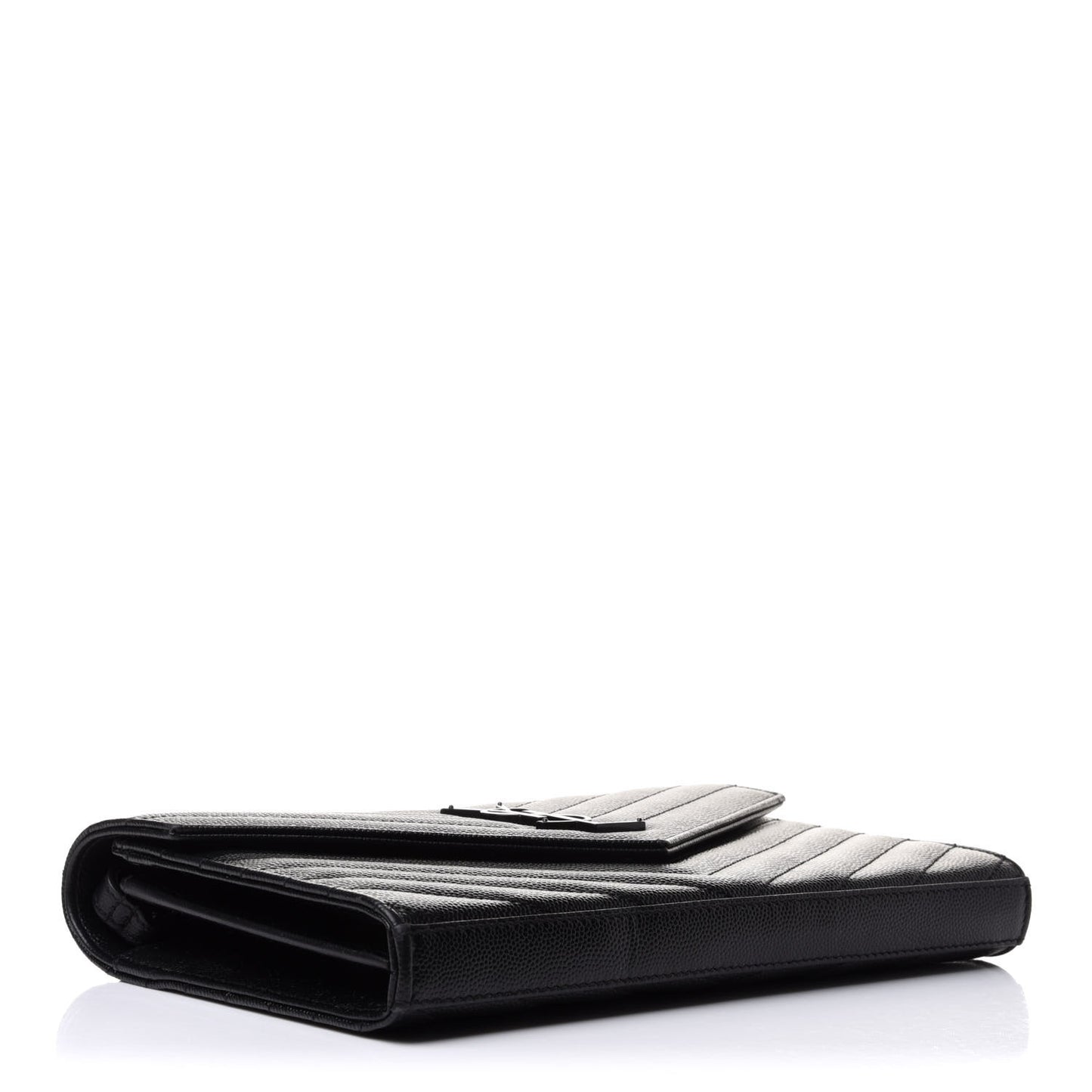 Grain De Poudre Matelasse Chevron Monogram Chain Wallet Black