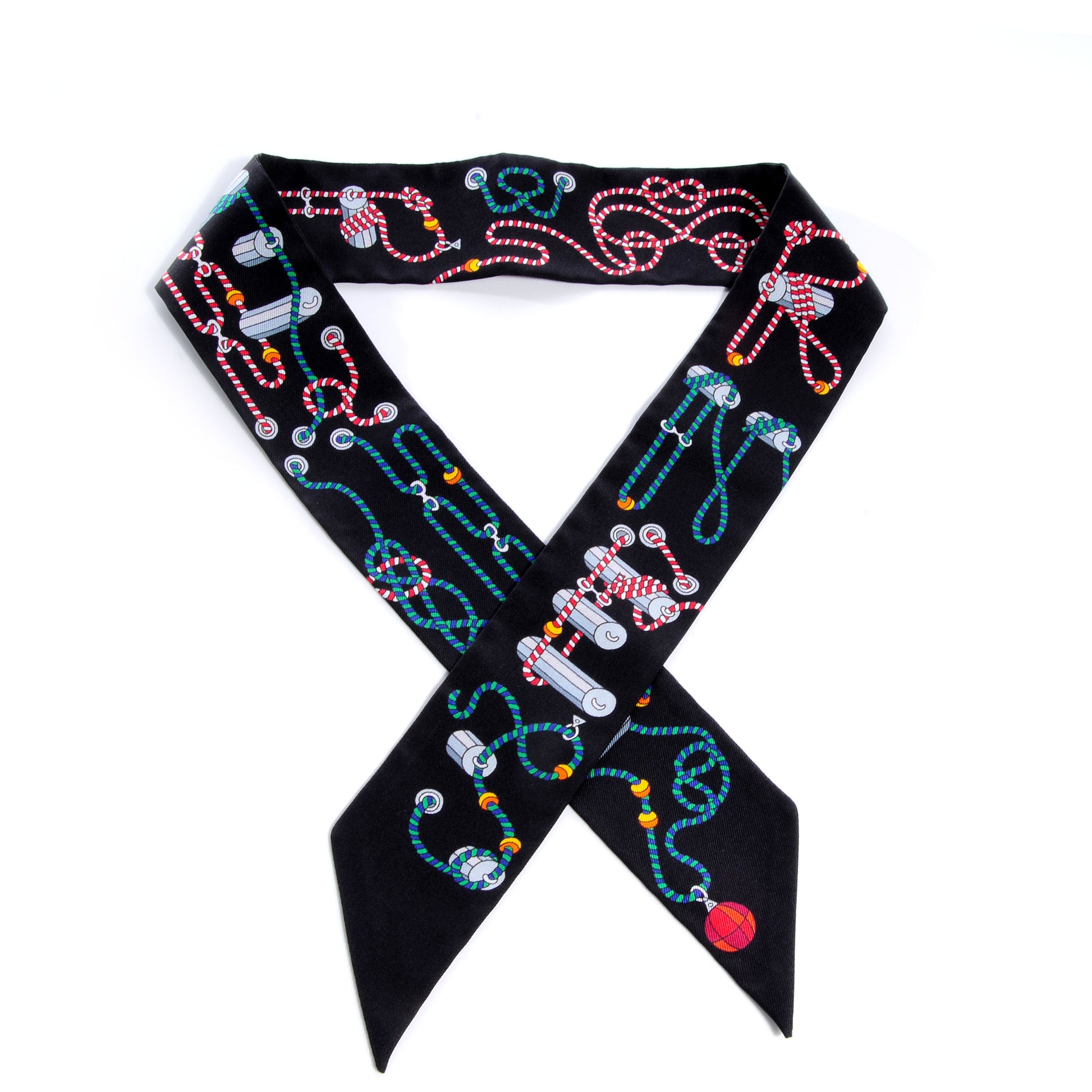 Hermes Silk Cordages Twilly Scarf Black 1 of 7