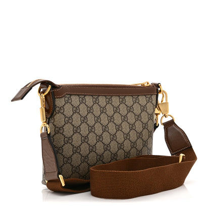 Gucci GG Supreme Monogram Azalea Calfskin Small Retro Interlocking G Wristlet Messenger Bag Beige Ebony Brown Sugar 3 of 11
