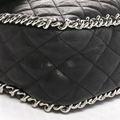 Chanel Washed Lambskin Quilted Maxi Chain Around Flap Black 9 of 10