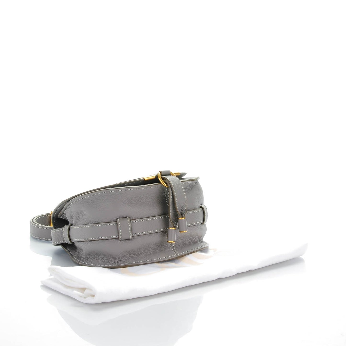 Calfskin Mini Marcie Round Crossbody Bag Cashmere Grey
