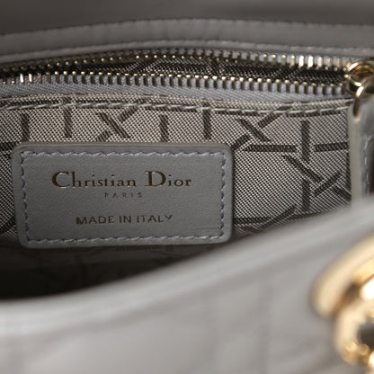 Christian Dior Metallic Lambskin Cannage Mini Lady Dior Silver 6 of 10