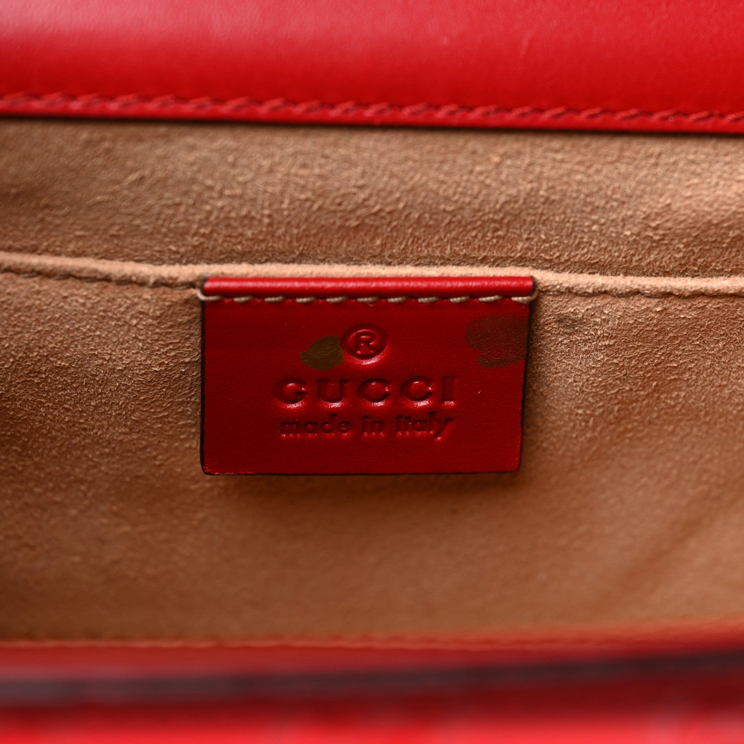 Gucci Guccissima Small Padlock Shoulder Bag Hibiscus Red 5 of 11