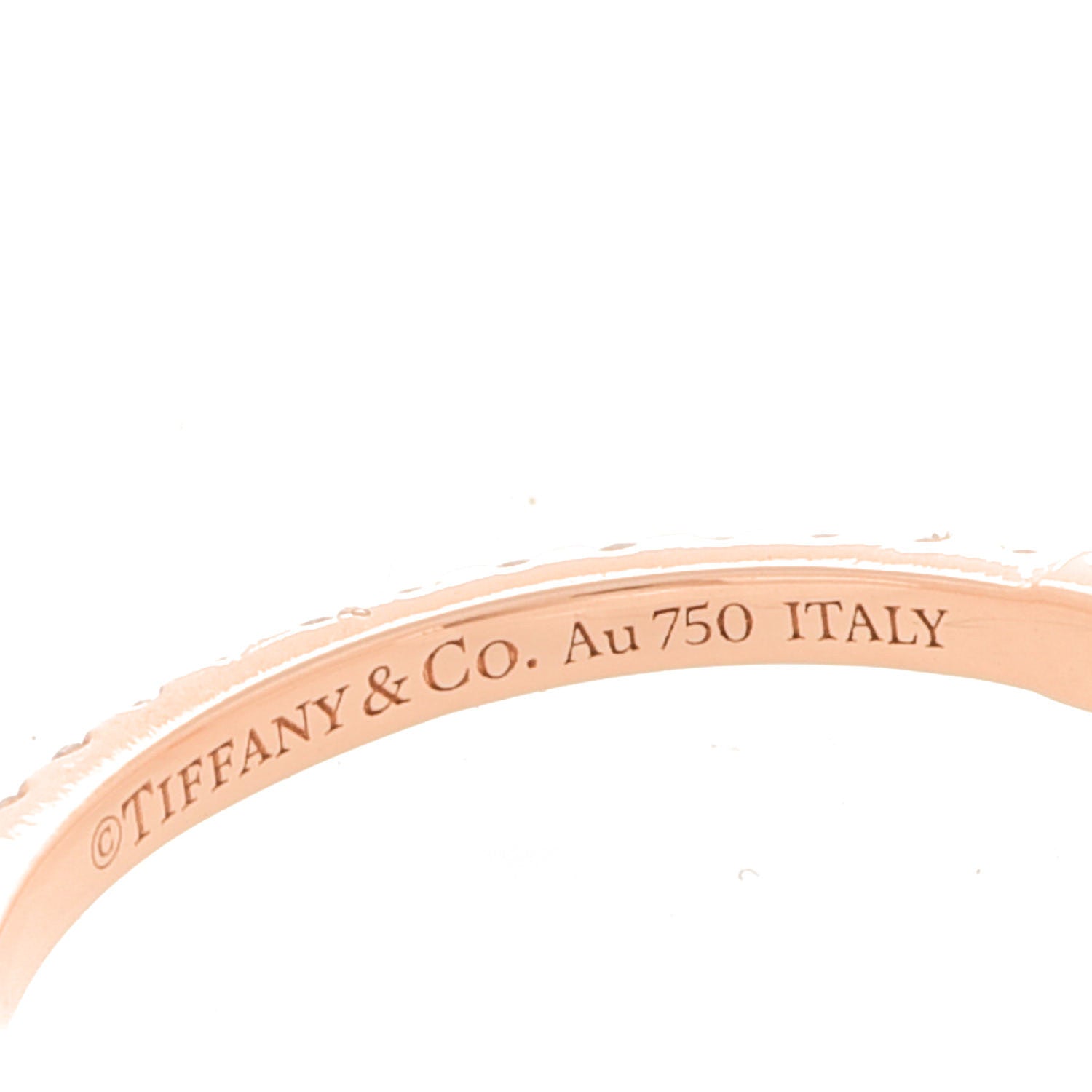 Tiffany 18K Rose Gold Diamond T Wire Band Ring 49 5 4 of 4