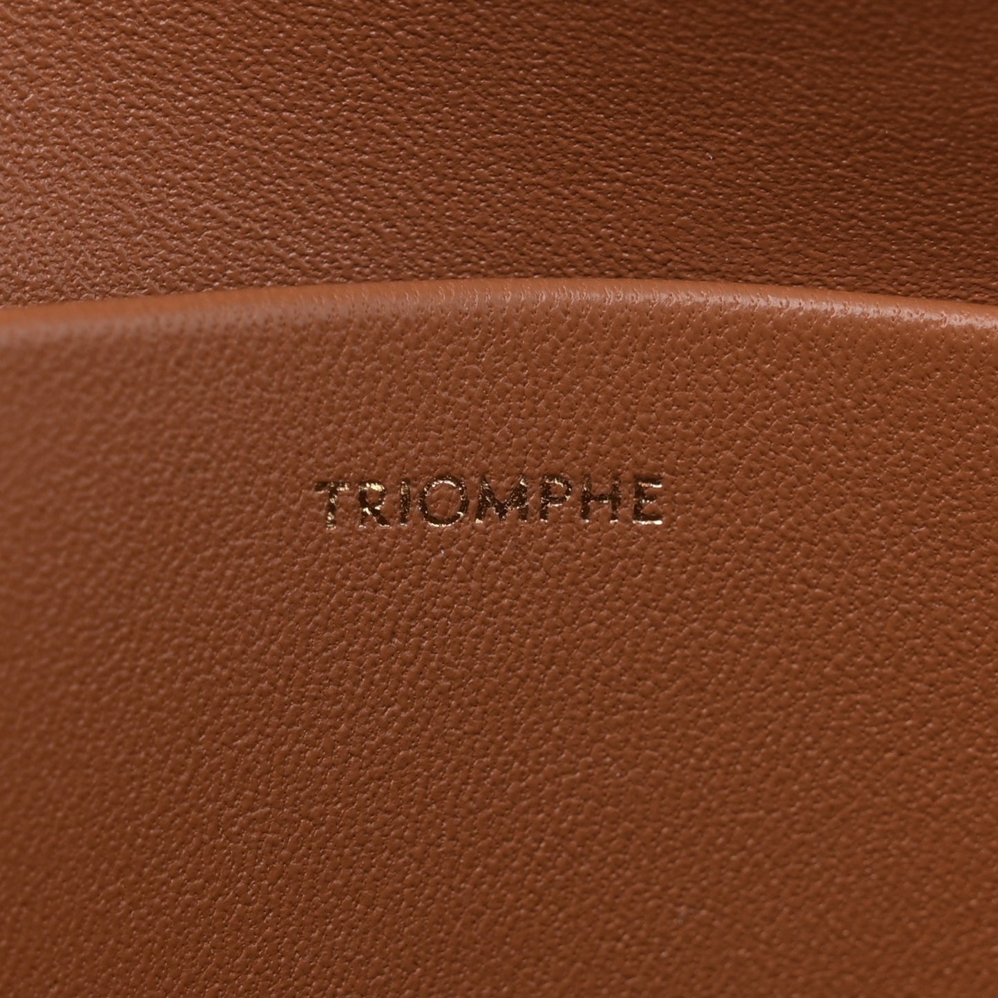 Shiny Calfskin Triomphe Shoulder Bag Tan