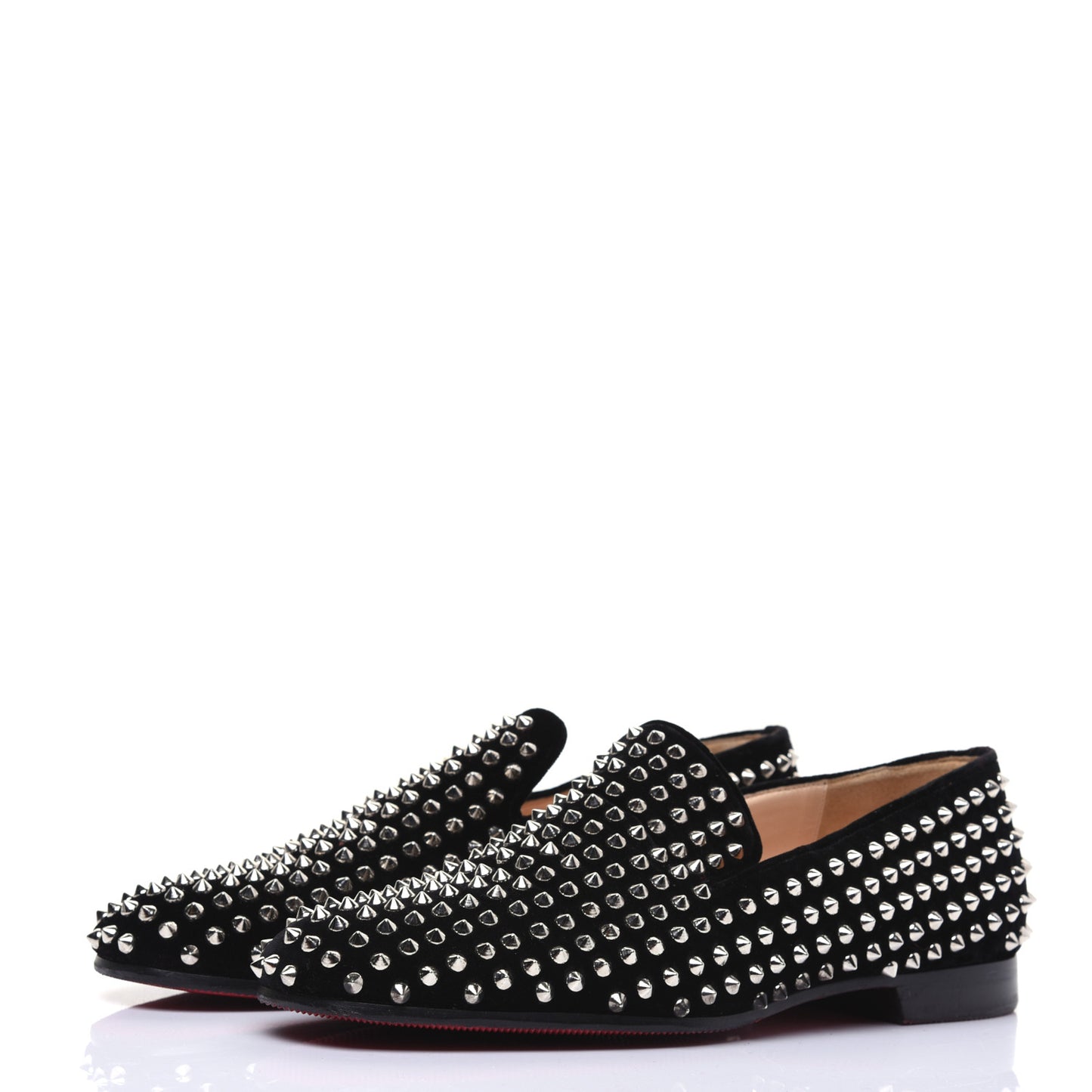 Velvet Mens Rollerboy Spikes Flat Loafers 43.5 Black