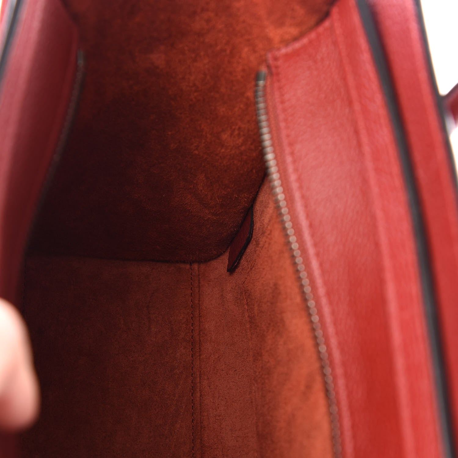 Celine Drummed Calfskin Nano Luggage Merlot 8 of 9