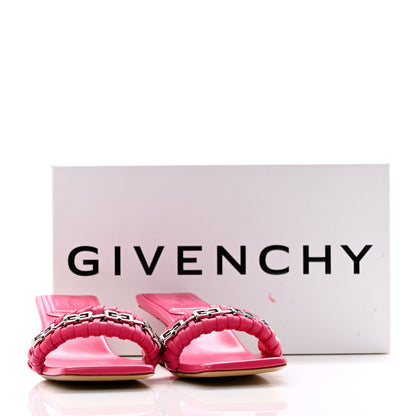 Givenchy Woven Lambskin G Chain 50mm Kitten Heel Sandals 38.5 Neon Pink 9 of 9