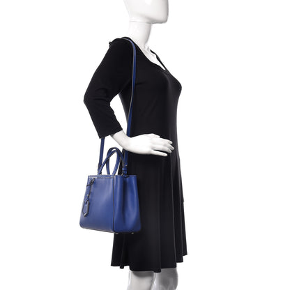 Fendi Vitello Elite Petite 2Jours Tote Blue Neon 2 of 11