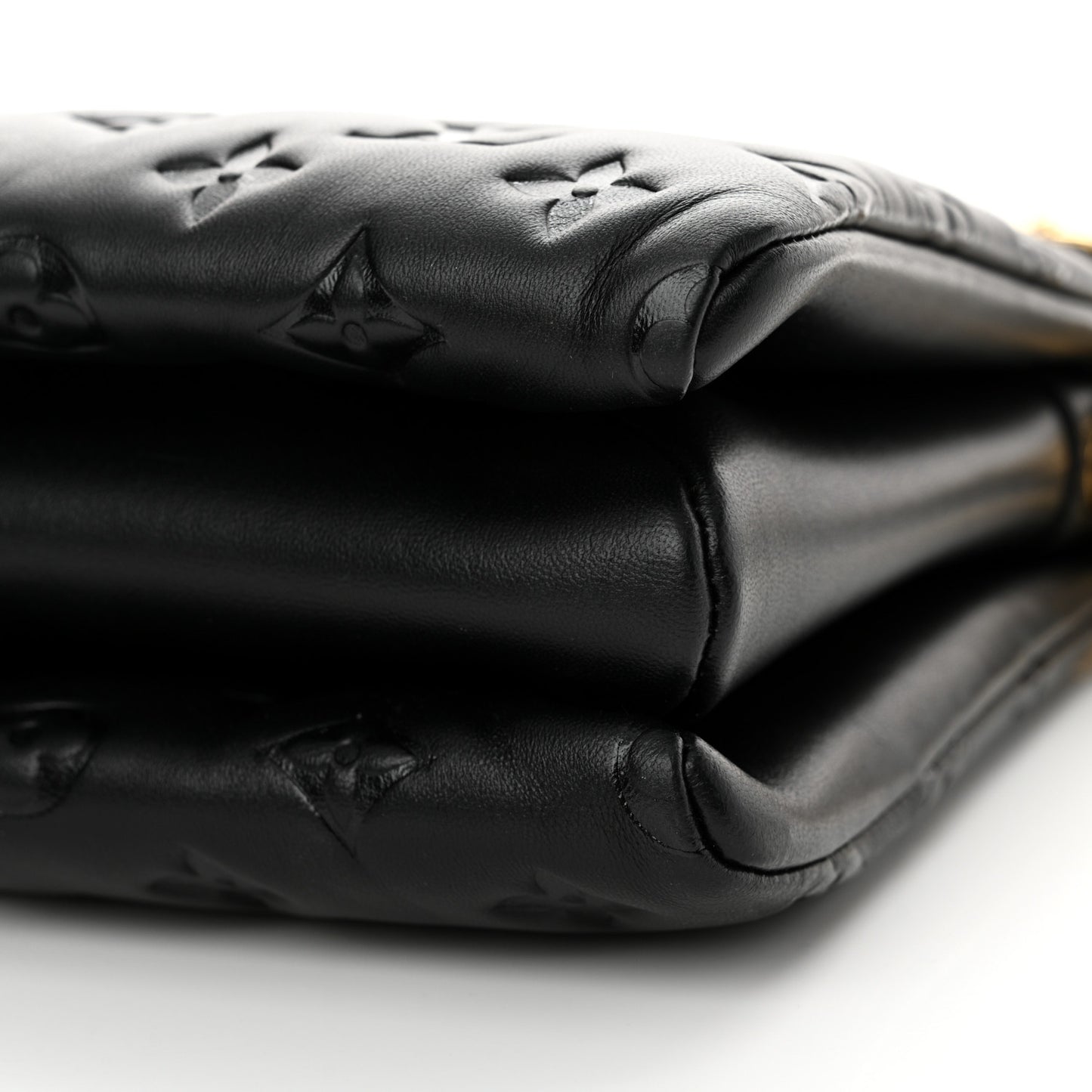 Lambskin Embossed Monogram Coussin PM Black