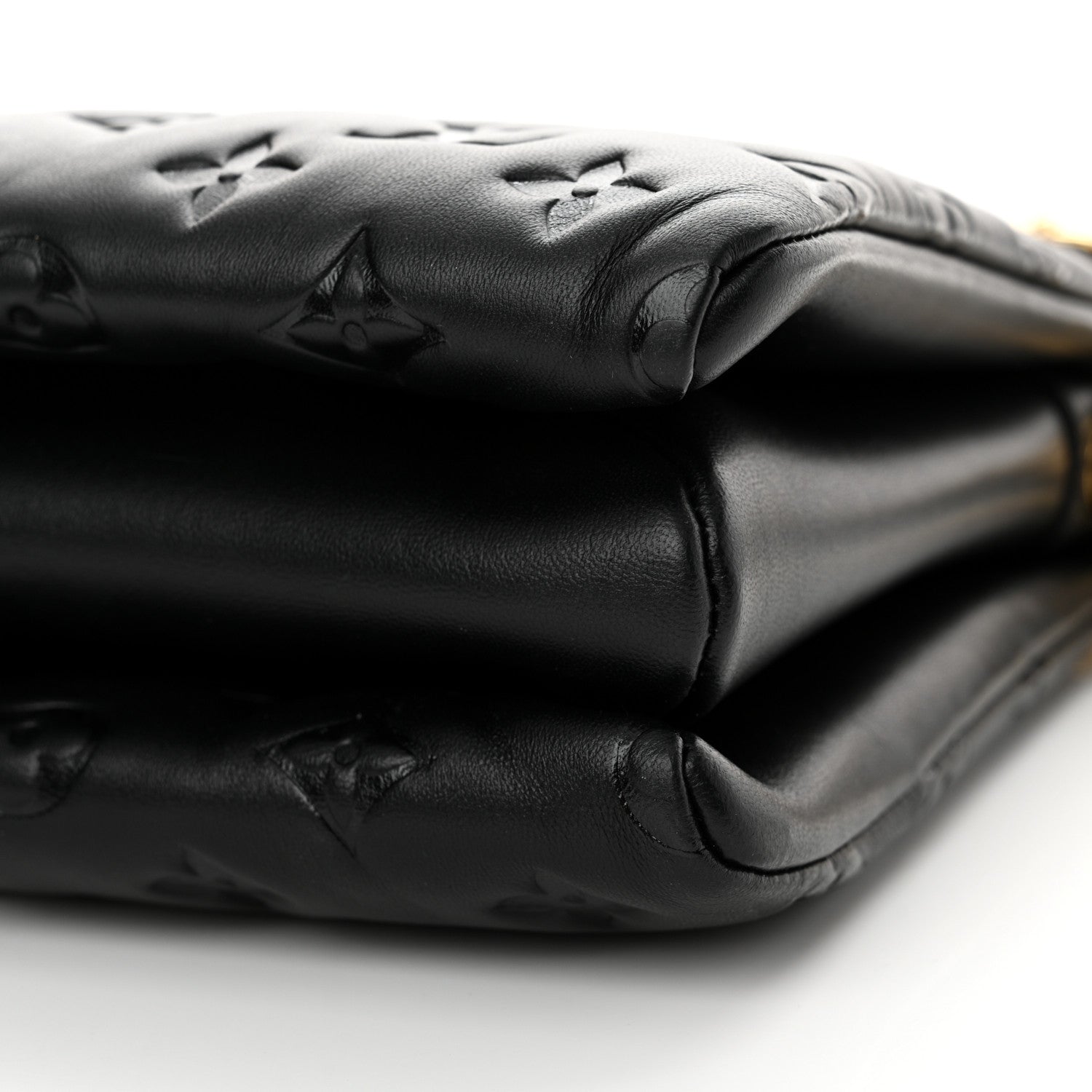 Louis Vuitton Lambskin Embossed Monogram Coussin PM Black 9 of 10