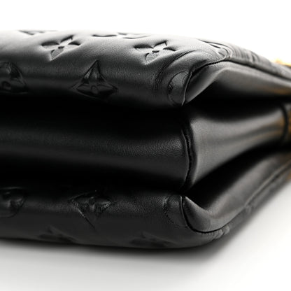 Louis Vuitton Lambskin Embossed Monogram Coussin PM Black 9 of 10