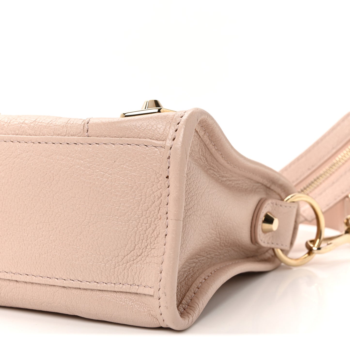 Chevre Gold Metallic Edge Hardware Mini City Rose Aubepine Bois de Rose